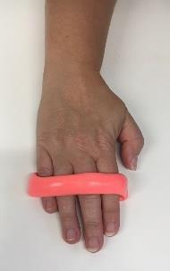 Mini  Hold the index finger and thumb together and wrap putty round them to