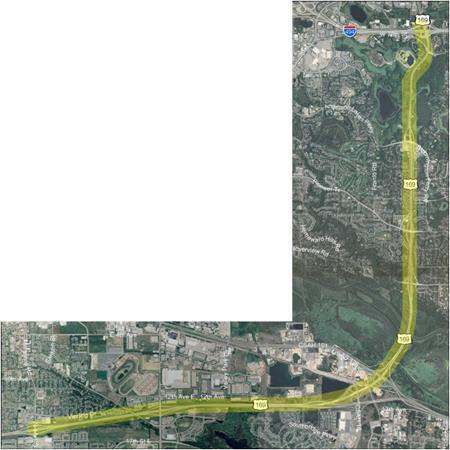 Corridor 6A TH 169: CR 17 to I-494 Segment Length: 10.0 miles. New Managed Lane added in median throughout corridor. Narrow lanes and shoulders over Minnesota River Bridge. No roadway connections.