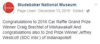 net 1950 Land Cruiser 4-door sedan Member Wins Big at the 2016 Studebaker National Museum Raffle Every year