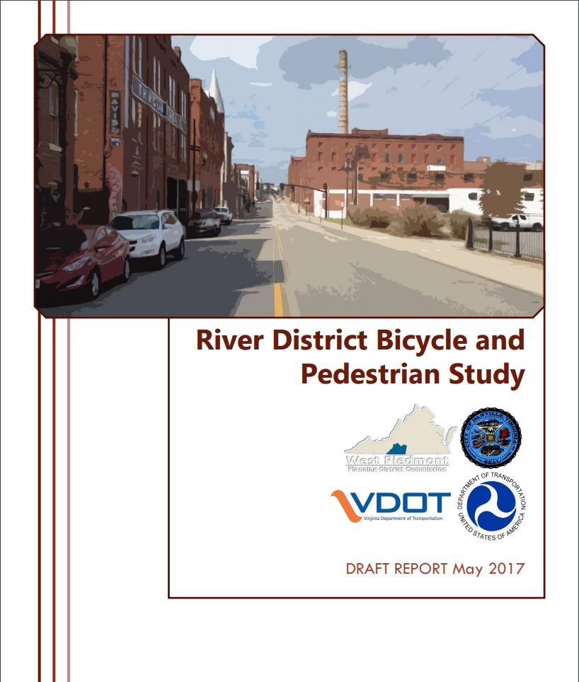Danville River District Bike/Ped Study Consultant study with planning partners from the MPO, locality, and VDOT Purpose: to asses existing bike/ped conditions of the Danville River District and