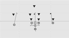 Fake sweep down the line and give inside hand-off to LE RE 5 - yard url route Pass protection, help on any inside rush 5 - yard url route Release throught the line, 5