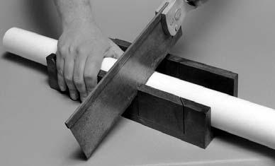 Step 2 Cut Pipe Pipe must be cut as square as possible. (A diagonal cut reduces bonding area in the most effective part of the joint.) Use a handsaw and miter box or a mechanical saw.