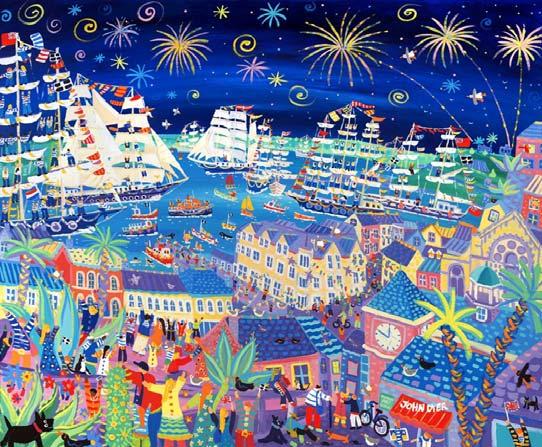 Image 2: Tall Ships & Small Ships Falmouth. By John Dyer. 33 x 40 inches acrylic on board.