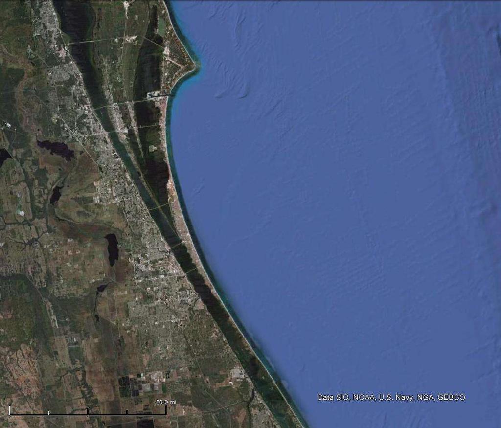Port Canaveral Patrick Air Force Base Cape Canaveral Net littoral sediment transport 350,000 cubic yards per year Brevard County North Reach: Port Canaveral Jetty