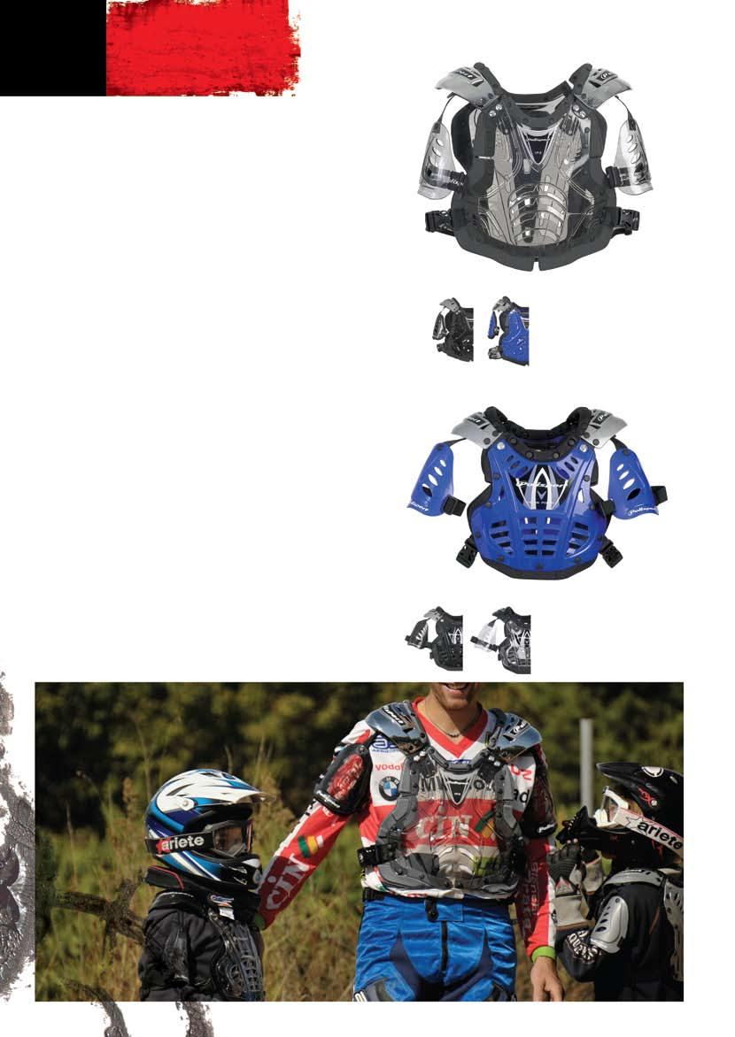 PROTECTION XP2 JUNIOR CHEST PROTECTOR XP2 Junior chest protector weight: 1300 gr colour (body/should/arm) 8000700005 // // // smoke /chrome/smoke ergonomic design spinal protection turbo flow