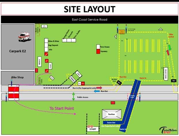 SITE LAYOUT PLAN Transition area will be opened at 6am on the 23 rd of September and will be left open throughout the day till 1.30pm. Any items left inside the Transition area and unclaimed by 1.