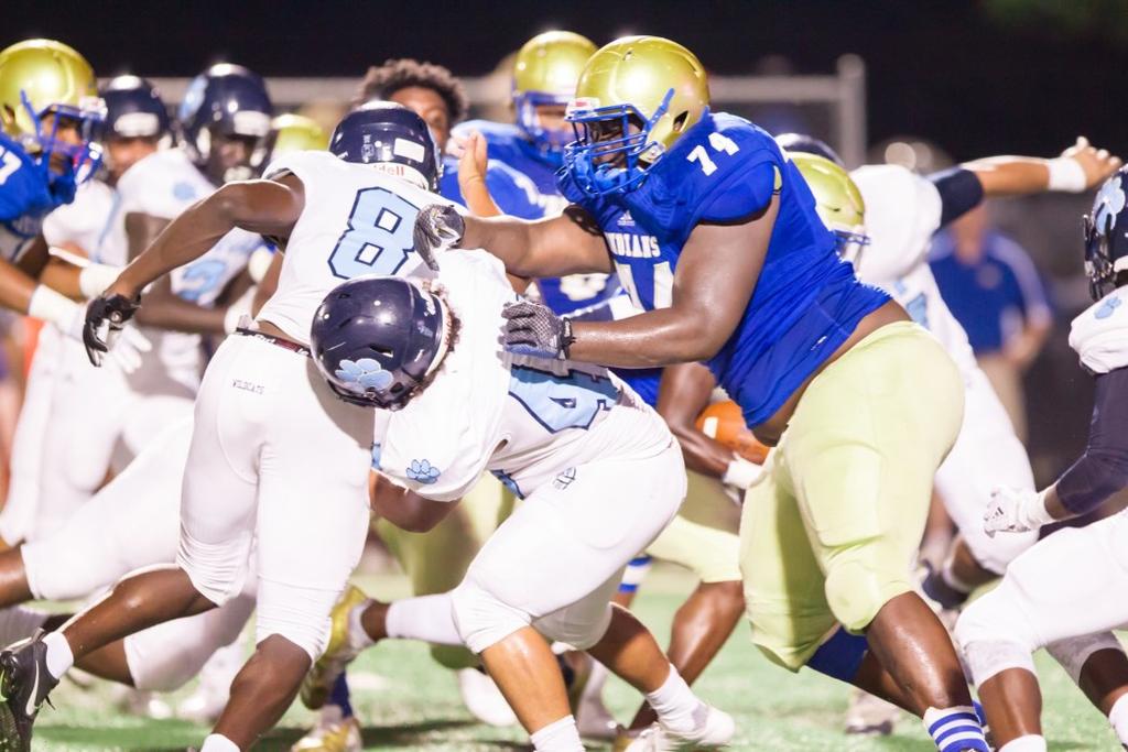 Alex Grant is perhaps one of the biggest offensive lineman that McEachern has had over the years playing his senior season at 6-3 and 380 pounds.