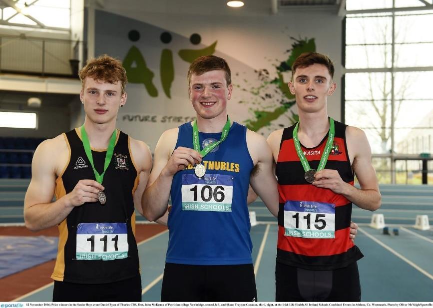 The Irish Life Health Irish Schools Combined Events Championships took place in AIT International Arena on Saturday 12th November 2016.