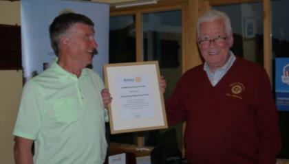 This year the Dunkeld Club was presented with an award of appreciation for all the support (pic right - Thanks from the Rotary Club of Perth Kinnoull Framed Certificate).