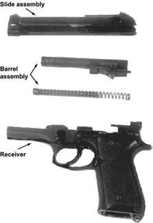 Extractor The extractor pulls the brass from the chamber after the round is fired. Figure 1-3. M9 Service Pistol. Figure 1-4. Major Components.