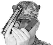 When reloading, the first priority is to reload the pistol quickly so that it is ready to fire. During a reload, the Marine focuses on reloading only not on the enemy.