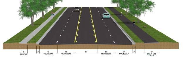 The five-lane design alternative including a center TWLTL in the median has, in the past 20 years, become a very common multilane design alternative for upgrading urban arterials.