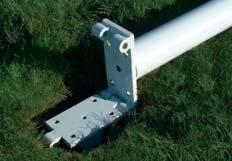 6m long, 50mm diameter x 3mm thick 1006mm deep sockets with 80mm inside diameter complete with base plates Hinged adaptors with high tensile bolts make erection of posts safer Stainless