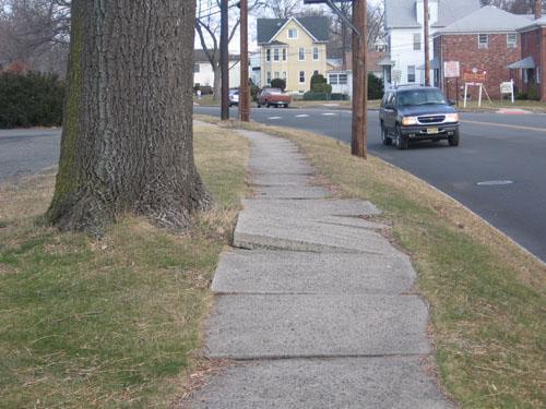 Are there poorly maintained sections of the sidewalk that constitute major trip hazards? (e.g.