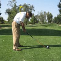If the shoulders are rounded the spine will be bent over too much. Rounded The second role the shoulders play is they must be parallel to your intended line you want the golf ball to travel on.