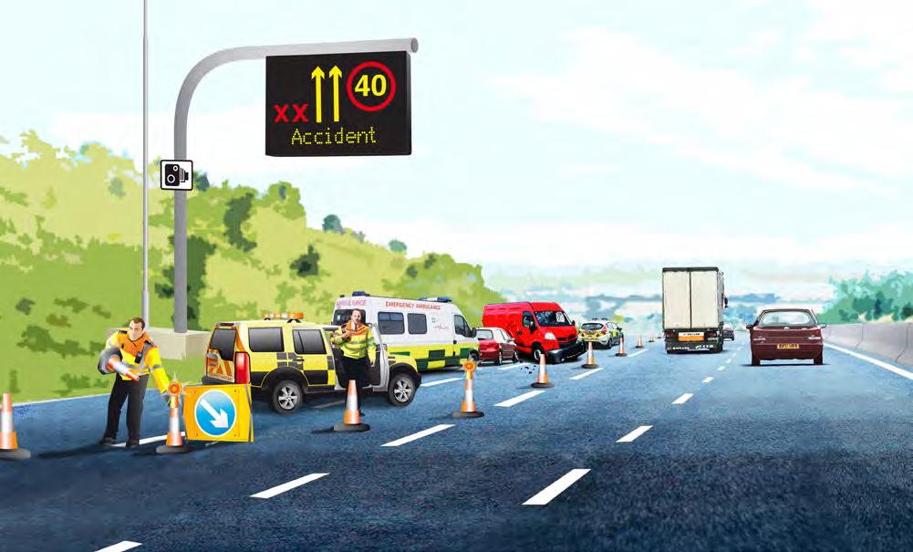 If the accident or breakdown means vehicles are unable to get off the carriageway or reach an emergency area, we can use technology We are