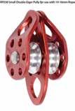 11 13 dia 45kN 878g. BRP012A Small Eiger Pulley for use with 10 12 Rope 35kN 90g. BRP201A Small Manual Rope Grab openable for use with 10.5 13 rope. 178g.