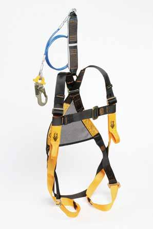 traceability. Breathable mesh panel gives the harness form and aids in correct donning. ATTACHMENT POINTS Adjustable waist belt, fitted with work positioning side D rings for working with pole straps.