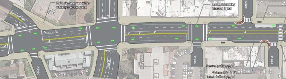 Segment B Relocate bus stops and construct bus bulbs Green-back shared