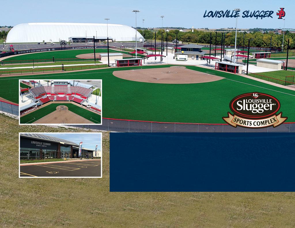 Located in, Illinois, the LOUISVILLE SLUGGER SPORTS COMPLEX features 10 pristine, synthetic turf sports fields and a 125,000 square feet dome.