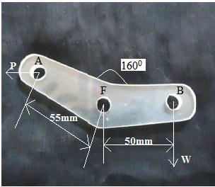 Photoelastic model of bell crank lever is prepared from 5mm thick sheet casted from epoxy