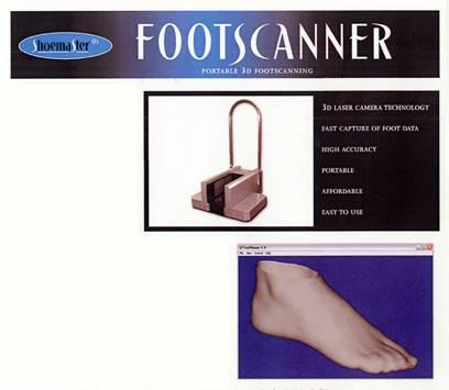 DEVELOPMENT A foot scanner takes measurements of all aspects of a foot and