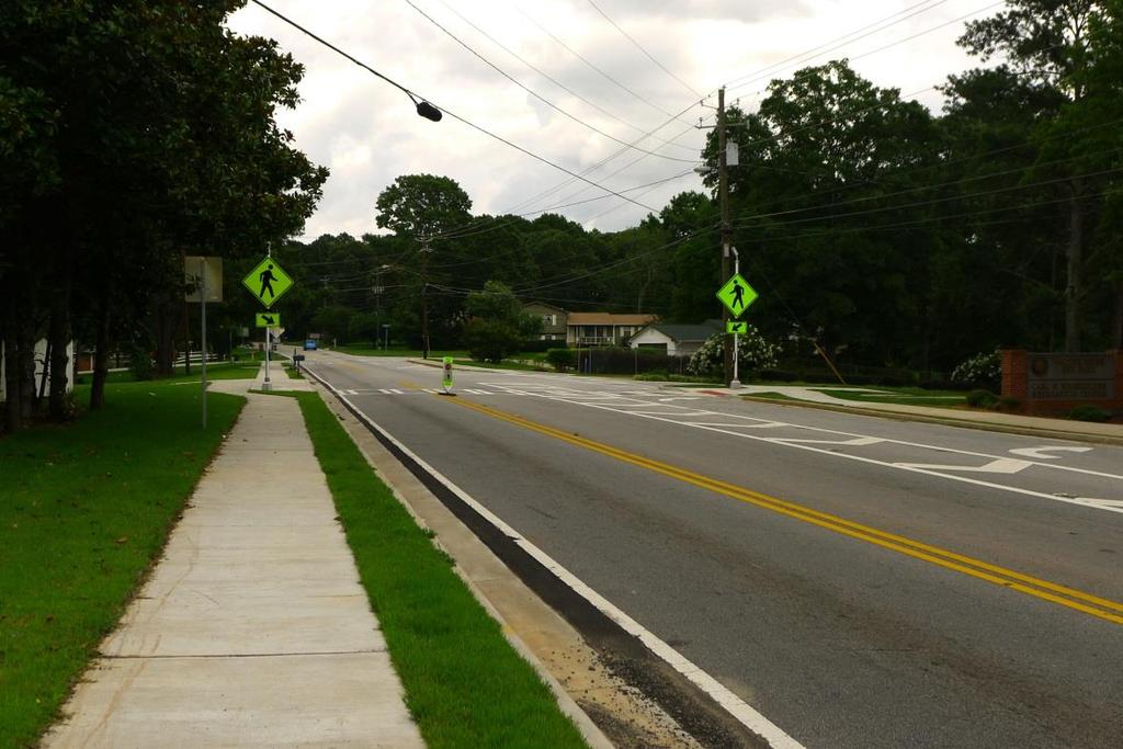 Outcomes Clayton County, Georgia Solution: Addition of high visibility crosswalk with rectangular rapid flashing beacon and sidewalks