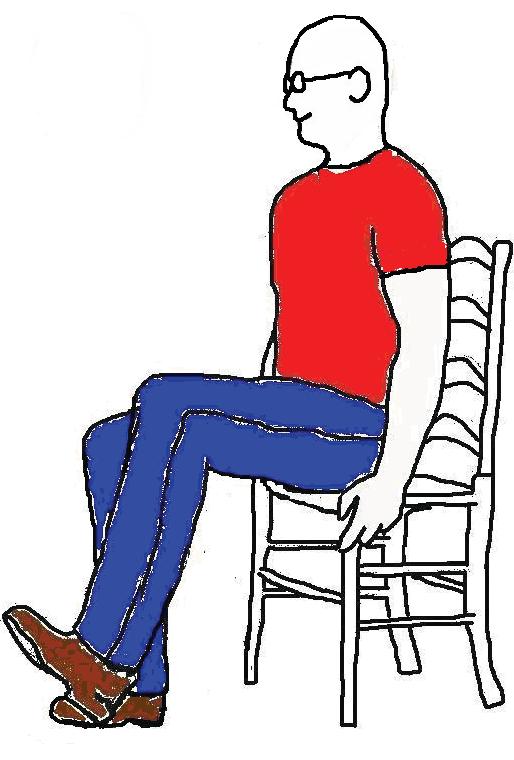 4. Ankle loosener Sit tall at the front of the chair Hold the sides of the chair Place the heel of