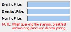 Section 1 Query by Price You can run queries using any or all of the 3 prices. You enter the prices as decimals. i.e. 3/1 = 4.0.