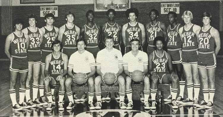 WEBER STATE UNIVERSITY YEAR-BY-YEAR GAME RESULTS 1973-74 Overall: 14-12 Big Sky: 8-6 (3rd) Home: 10-2 Road: 3-9 Neutral: 1-1 Front row (left to right): Dan Dion, Blaine Sylvester (assistant coach),