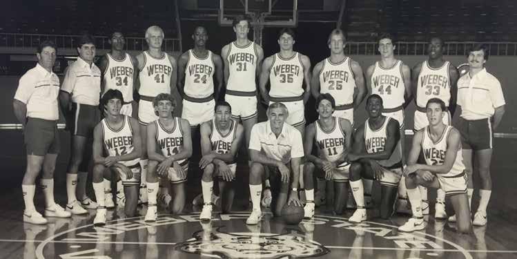 WEBER STATE UNIVERSITY YEAR-BY-YEAR GAME RESULTS 1983-84 Overall: 23-8 Big Sky: 12-2 (1st) Home: 13-3 Road: 7-4 Neutral: 3-1 Big Sky Champions NIT Second Round Front row (left to right): Richard