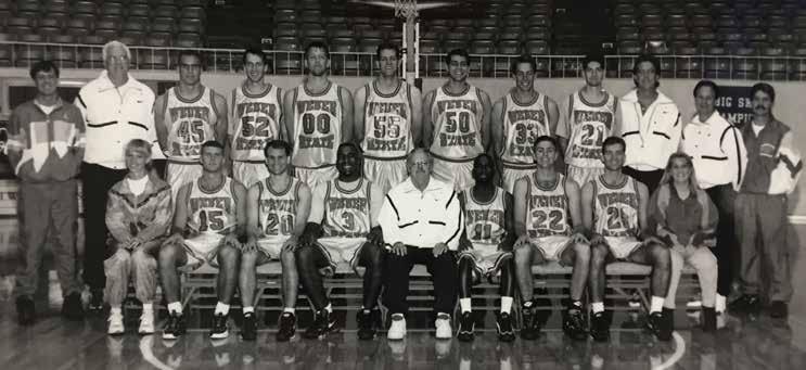 WEBER STATE UNIVERSITY YEAR-BY-YEAR GAME RESULTS 1995-96 Overall: 20-10 Big Sky: 10-4 (t2nd) Home: 10-1 Road: 7-9 Neutral: 3-0 Front row (left to right): manager Vicki Lyman, Alex Fisher, Bryan