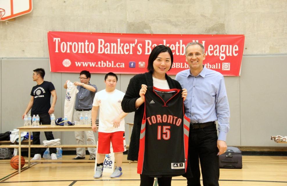The Lucky audience Luan Pan from Scotiabank won the Raptors signed jersey.