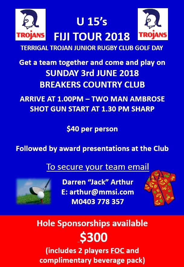 U15s FIJI GOLF DAY Get this date in your diaries and come along to support the U15s Fiji Tour for 2018.