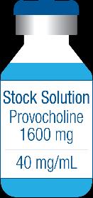 Dilution Process Step 2: Preparing Vial A Provocholine 16 mg/ml Solution 1. Using the Provocholine draw 20 ml from stock solution. transfer the 20 ml to Vial A. 1. Using the diluent add 30 ml of diluent to Vial A.
