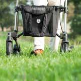 With its extra-large, soft wheels this design rollator will allow you to walk comfortably and