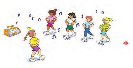 Stage Fright To develop spatial awareness and movement skills in a dance activity. Size 4 netballs (or equivalent).