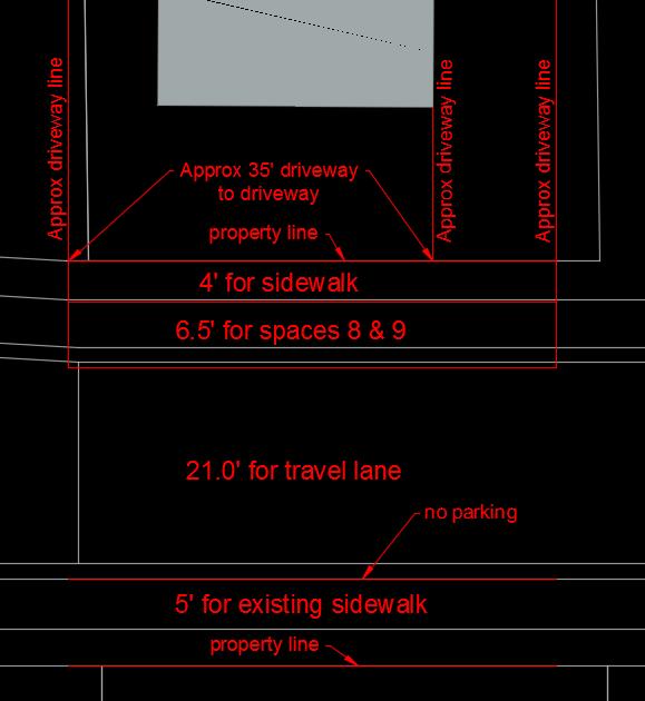 Page vi Parking Stalls 8 & 9, between Gateview Avenue and Polk Street Feasibility Score = Medium for 8, Low for 9 Cross Section Width: Meets 14 minimum width and CA Fire Code travel lane standard of