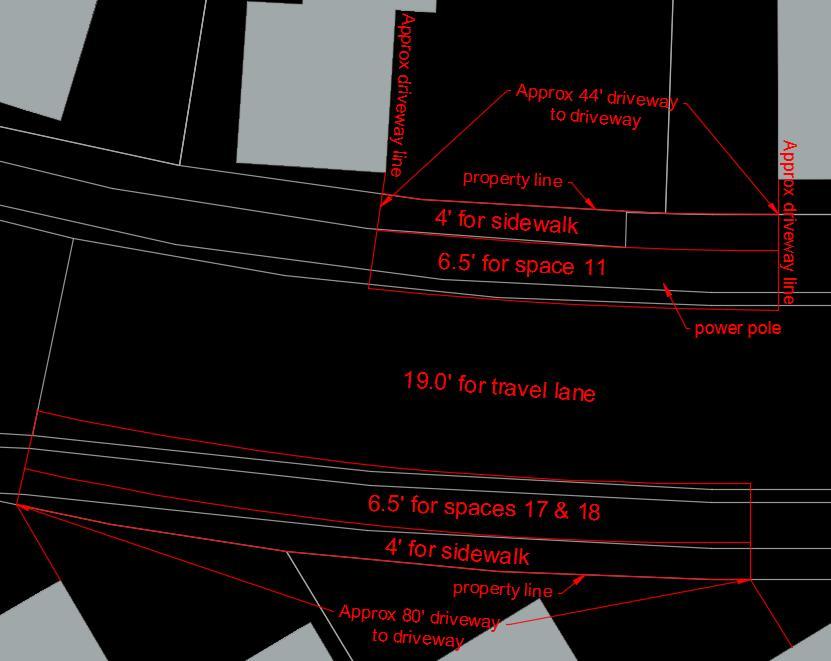 Page viii Parking Stall 11, between Polk Street and Cerrito Street (north side of street) Feasibility Score = Low Cross Section Width: Significantly more than 14 minimum, but still does not meet CA