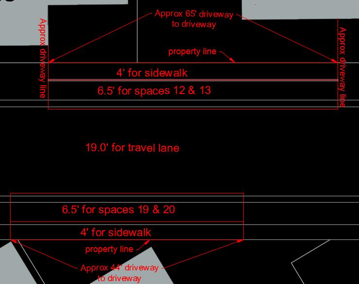 Page ix Parking Stalls 12 & 13, between Polk Street and Cerrito Street (north side of street) Feasibility Score = Low Cross Section Width: Signficantly more than 14 minimum, but still does not meet