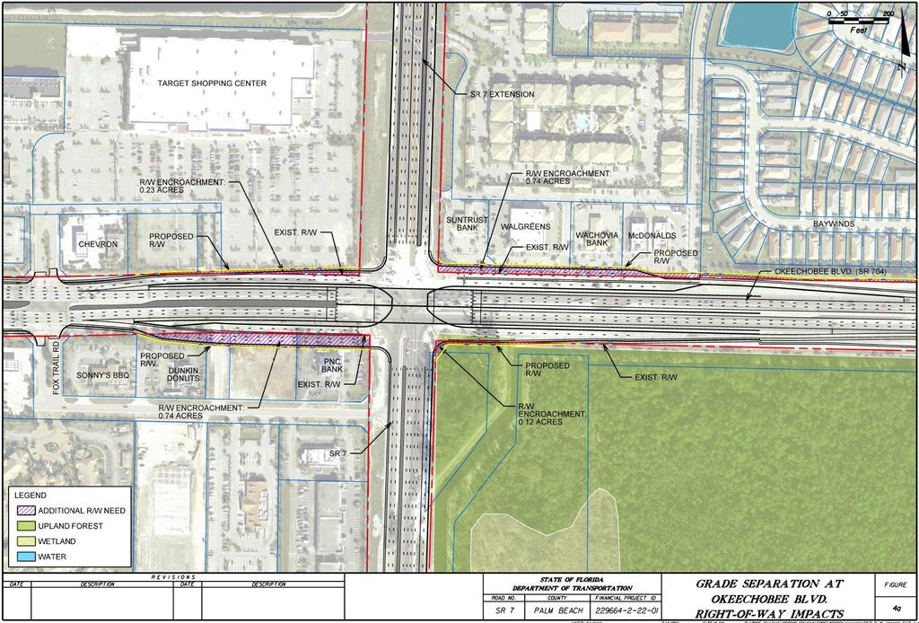 Figure 5a: Potential Grade Separation Impacts at Okeechobee Boulevard