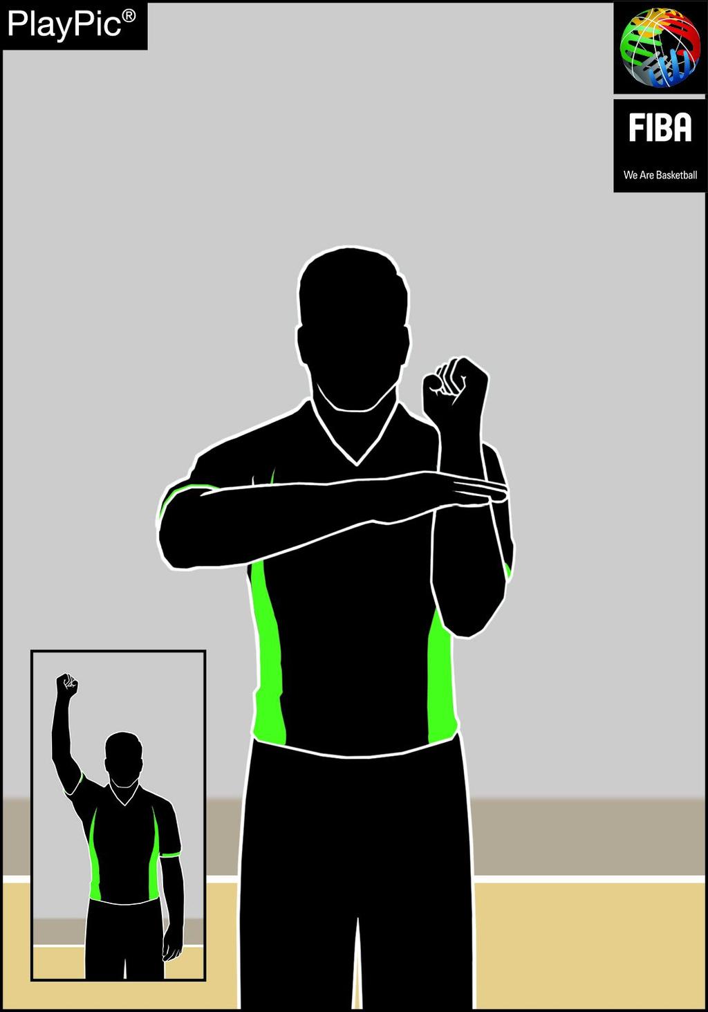 Signals / illegal contact to the hand Strike the side of the hand/fist towards the other