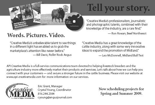 thank you to Crystal Young, Angus Productions, Inc. Creative Media Coordinator, for her creation of our sale video. Check it out: www.youtube.