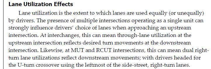 Lane Utilisation at Alternative Intersections HCM 2015 /