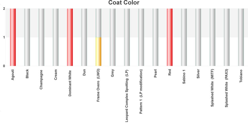 Inheritance Probabilities Coat Color Inheritance Probabilities: The bar graph above depicts the number of alleles for specific coat color phenotypes based upon your