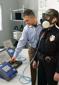Subject wearing respirator Series of exercises Acceptable particulate =