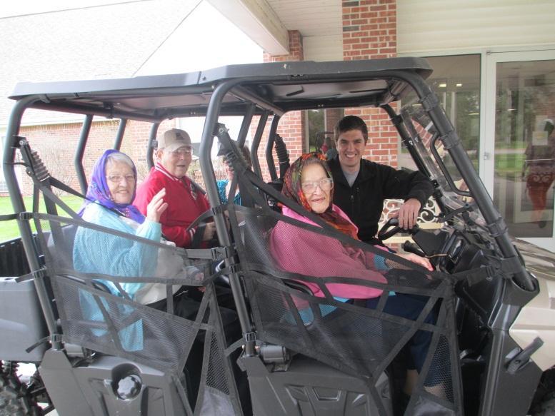 Theresa Smith, Amanda Sexton Jan Thomas, Ralph WINGATE HAPPY BIRTHDAY TO ALL!! Kathie and Keenan took advantage of a particularly sunshiny day and offered our residents Ranger Rides.