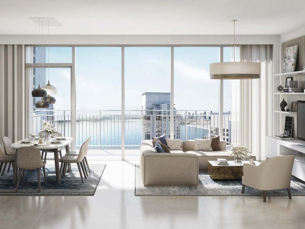 BRING A SPECTACULAR LIFESTYLE INTO FOCUS Designed to deliver the pinnacle of Dubai living, all Creek Horizon s apartments and townhouses feature outstanding finishing, and large windows and
