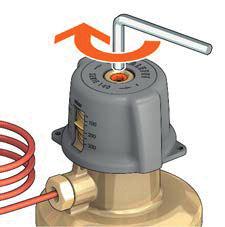 This operation sets the valve s maximum opening: if necessary, it is possible to isolate the circuit by turning the knob (15) fully clockwise.