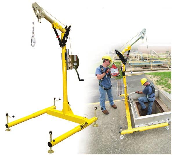 Complete Four-Piece Hoist / Winch System n Designed for manhole and confined space entry/retrieval and fall arrest applications n System breaks down into four lightweight aluminum components for easy